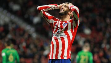 Carrasco se lamenta en una ocasión fallada con el Atlético.