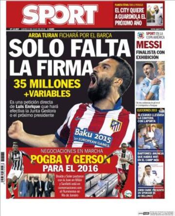 Portadas de la prensa deportiva