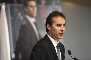 Julen Lopetegui during his presentation at Real Madrid.