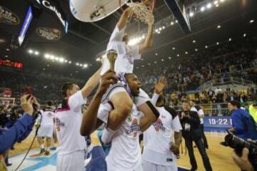 Slaughter, durante la celebracion de la Copa del Rey de 2015