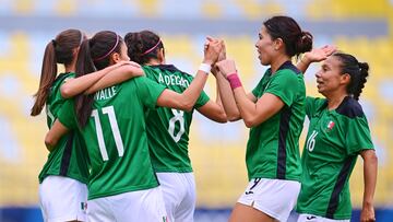 Lizbeth Ovalle celebrates her goal 4-1 of Mexico during the game Mexico vs Paraguay, corresponding to group A of Womens Soccer at the XIX Pan American Games Santiago de Chile 2023, at Sausalito Stadium, on October 28, 2023.
<br><br>
Lizbeth Ovalle celebra su gol 4-1 de Mexico durante el partido Mexico vs Paraguay, correspondiente al grupo A del Futbol Femenino en los XIX Juegos Panamericanos Santiago de Chile 2023, en el Estadio Sausalito, el 28 de Octubre de 2023.