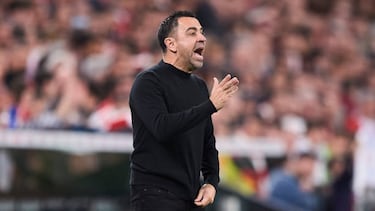 FC Barcelona head coach Xavi Hernandez during the La Liga match between Athletic Club and FC Barcelona played at San Mames Stadium on March 12, 2023 in Bilbao, Spain. (Photo by Cesar Ortiz / Pressinphoto / Icon Sport)