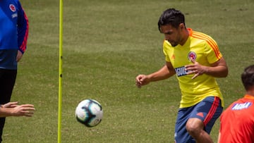 Falcao Garc&iacute;a durante un entrenamiento con la Selecci&oacute;n Colombia.