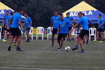 El equipo argentino hizo un trabajo regenerativo en la cancha principal de la Federación Colombia de Fútbol. Villa y Fabra, los dos colombianos presentes. 