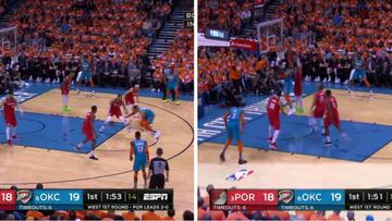 Si lo hace aposta le dan el MVP sin pensárselo: el 'caño' de Westbrook para anotar