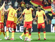 Odsonne Edouard celebra un gol con sus compañeros.