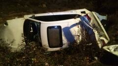 Así quedó el coche de Marcelino tras chocar con un jabalí