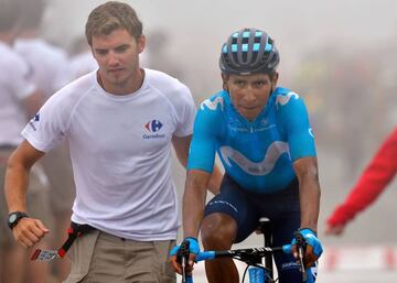 Nairo Quintana cedió un minuto en el Monte Oiz y perdió sus opciones a la Vuelta.Ahora le queda ayudar a Valverde a conquistar el maillot rojo.
