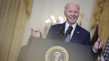 US President Joe Biden delivers remarks on the passage of the Senate&#039;s bipartisan Infrastructure Investment and Jobs Act.