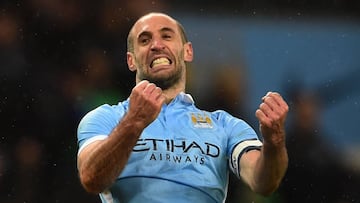 Pablo Zabaleta cuando jugaba con el City.