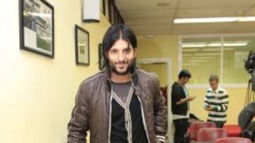 FELIZ. Chori Domínguez compareció ante los medios en Vallecas.