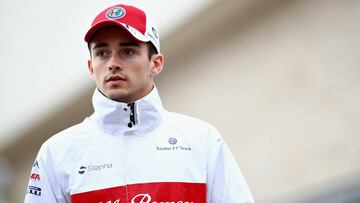 AUSTIN, TX - OCTOBER 19: Charles Leclerc of Monaco and Sauber F1 walks in the Paddock after practice for the United States Formula One Grand Prix at Circuit of The Americas on October 19, 2018 in Austin, United States.   Mark Thompson/Getty Images/AFP
 == FOR NEWSPAPERS, INTERNET, TELCOS &amp; TELEVISION USE ONLY ==