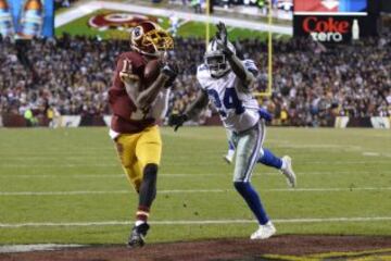 DeSean Jackson, receptor estrella de los Redskins. Ha vuelto ala competición con toda la chispa que siempre le caracterizó, como muestra el gran TD que anotó frente a los Cowboys.