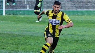 Yaser Hamed, en un partido con el Portugalete.