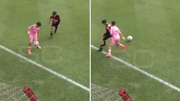 La locura de caño del hijo de Suárez con la cantera de Inter Miami: para ponérselo en bucle