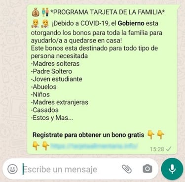 El bulo por WhatsApp de que el Gobierno dará ayudas por el Coronavirus