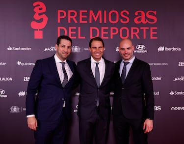 Aloysio Araujo; Director General de Deportes de Prisa Media, Rafa Nadal y Dionisio Izquierdo; Director de negocio en Diario As y Huffpost.