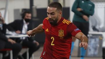 Dani Carvajal, en un partido con la selecci&oacute;n espa&ntilde;ola.