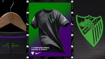 Imagen de presentación de la segunda equipación del Málaga.