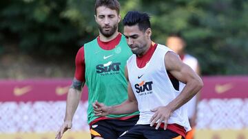 Falcao García durante un entrenamiento con Galatasaray.