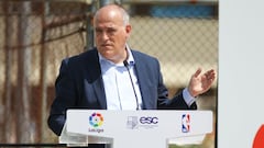 Javier Tebas, President of La Liga during Institutional Presentation os ESC Madrid, the sports and educational center that both professional leagues, La liga and NBA, will share in Villaviciosa de Odon on Jun 15, 2021 in Villaviciosa de Odon, Madrid, Spai