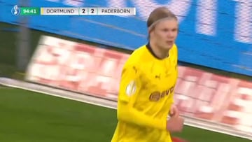 Siempre él: Haaland salvó al Dortmund de un papelón histórico con este gol