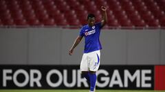 Bryan Angulo celebrates his goal 0-1 of Cruz Azul during the game Toronto FC (CAN) vs Cruz Azul FC (MEX) corresponding to Quarters Finals first leg match of the 2021 Scotiabank Concacaf Champions League, at Raymond James Stadium, on April 27, 2021.
 &lt;b