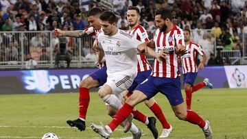 Giménez y Felipe contra el Real Madrid.