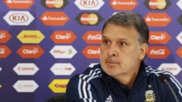 Argentina's national soccer team coach Gerardo Martino attends a news conference in Vina del Mar, Chile, June 25, 2015. Argentina will play against Colombia on June 26 in their quarter-finals soccer match at the Copa America in Chile. REUTERS/Rodrigo Garrido