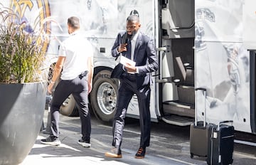 Antonio Rüdiger a su llegada al Radisson Collection Hotel de Varsovia para disputar la Supercopa de Europa 2024.