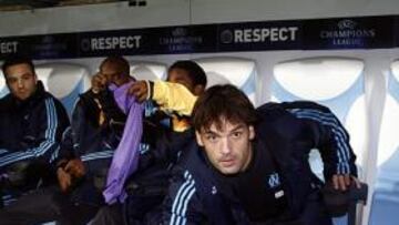 Fernando Morientes, en el banquillo del Marsella.