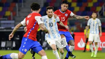 Futbol, Argentina vs Chile.
Eliminatorias mundial de Catar 2022.