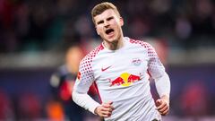 El delantero alem&aacute;n del RB Leipzig, Timo Werner, durante un partido.