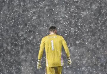 La nieve se robó todas las miradas del duelo entre Manchester City y West Bromwich.