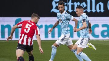 Yeray ante Aspas y Brais M&eacute;ndez.