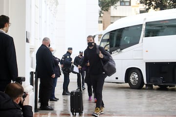 Sergio Ramos llegando a Málaga antes de disputar la Supercopa de España. 