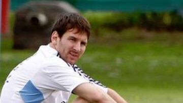 Lionel Messi, durante un entrenamiento con la 'albiceleste'.