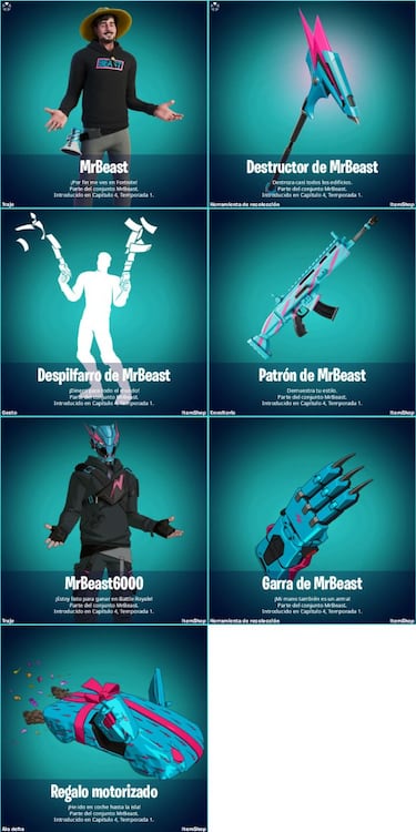 El youtuber con más suscriptores del mundo llega a Fortnite: así son las skins de MrBeast