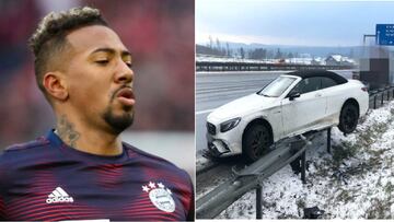 Boateng da el susto con un leve accidente de tráfico