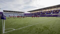 El Atl&eacute;tico ya prob&oacute; el c&eacute;sped del Exploria Stadium, campo del Orlando City sobre el que esta noche se medir&aacute; a un combinado de estrellas de la MLS.