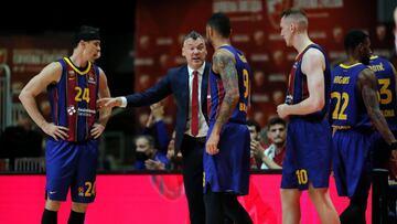 Sarunas Jasikevicius, durante el partido que ha enfrentado al Estrella Roja y al Barcelona, correspondiente a la 21&ordf; jornada de la Euroliga.