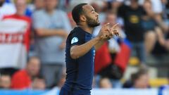 KIELCE, POLAND - JUNE 19:  Nathan Redmond of England celebrates scoring his team&#039;s second goal during the UEFA European Under-21 Championship Group A match between Slovakia and England at Kielce Stadium on June 19, 2017 in Kielce, Poland.  (Photo by 