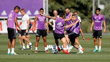 Sunday training session as side prepare for Champions League