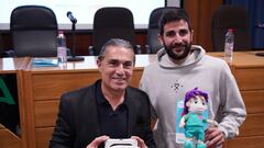 Sergio Scariolo y Ricky Rubio, en la presentación del proyecto "I am redy", en el Hospital Materno Infantil de Málaga.