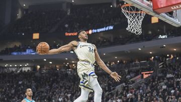 Giannis Antetokounmpo, durante un partido de la NBA de los Milwaukee Bucks