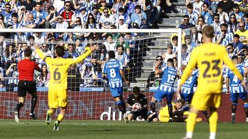 Germán sufrió una fractura en el brazo izquierdo ante el Barça Atlètic.