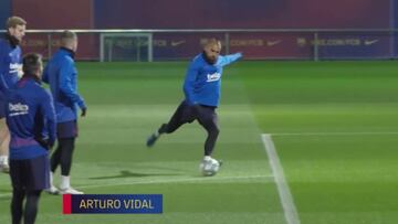 Vidal entró a los goles del mes del Barça con estos remates