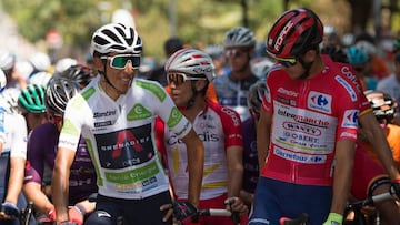 Egan Bernal antes de una etapa de la Vuelta a Espa&ntilde;a.