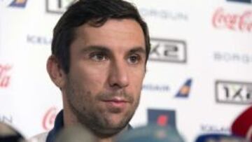 El capitán Srna, en la rueda de prensa antes del partido ante Islandia.