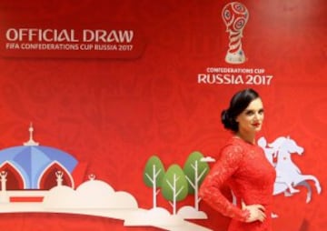 Yelena Isinbayeva brilló en el sorteo de la Copa Confederaciones.